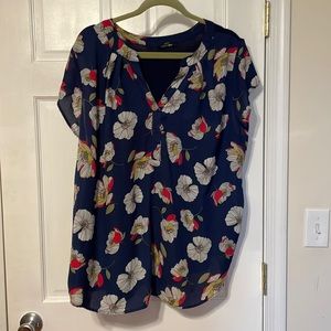 Stitch Fix PAPERMOON Mixed Material V Neck Blouse